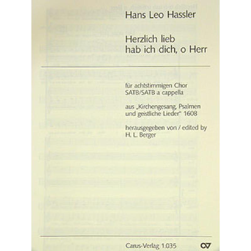 Titelbild für CARUS 1035 - HERZLICH LIEB HAB ICH DICH O HERR