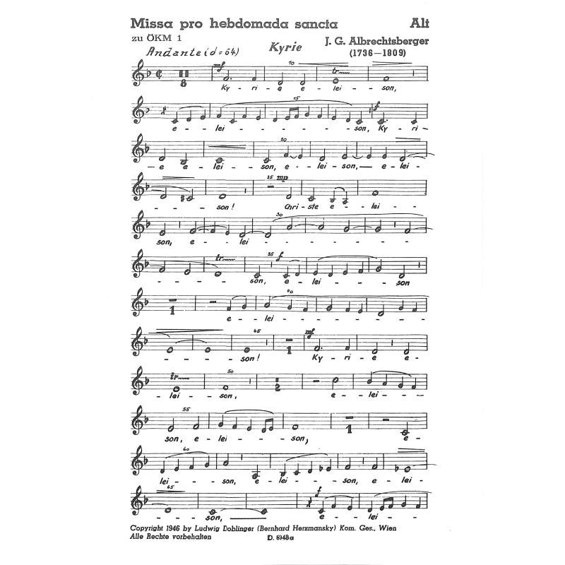 Titelbild für OEKM 1-A - MESSE F-DUR (MISSA PRO HEBDOMADA SANCTA)
