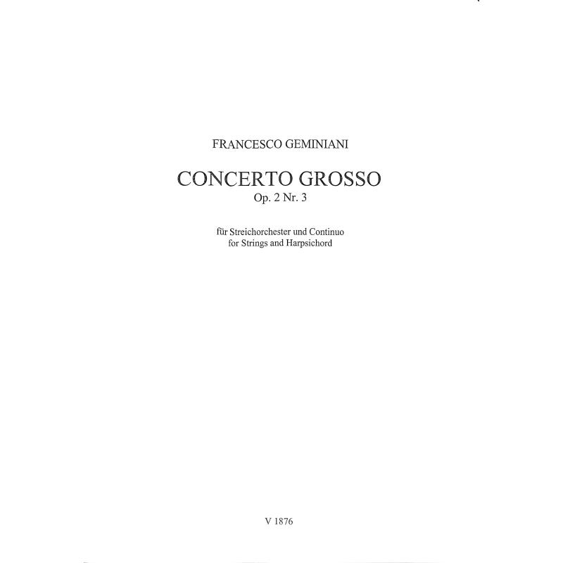 Titelbild für V 1876-P - CONCERTO GROSSO D-MOLL OP 2/3