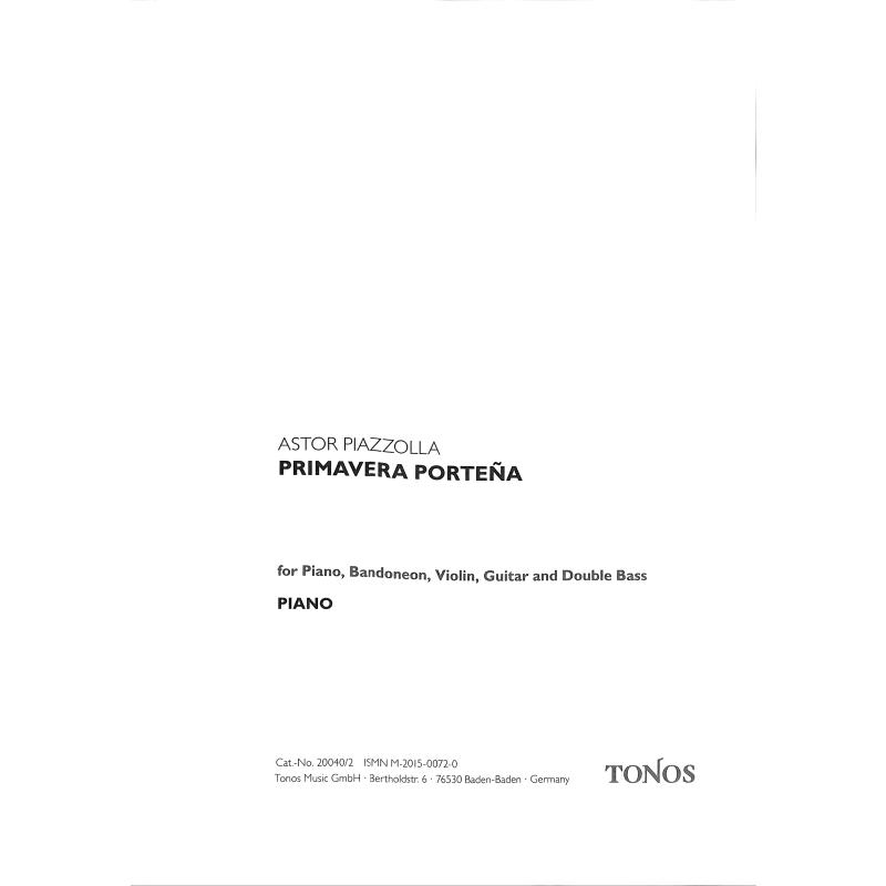 Titelbild für TONOS 20040-2 - PRIMAVERA PORTENA