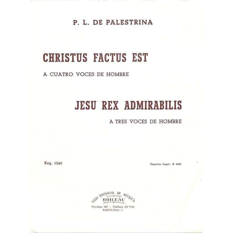 Titelbild für BOILEAU 1349 - CHRISTUS FACTUS EST + JESU REX ADMIRABILIS