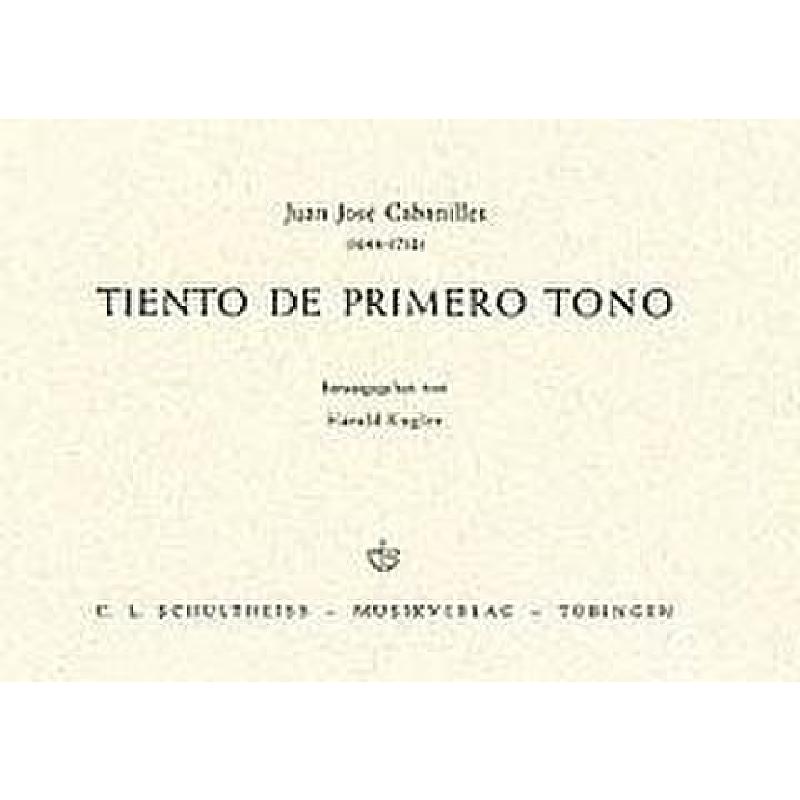 Titelbild für CLS 356 - TIENTO DE PRIMERO TONO
