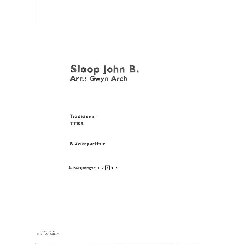 Titelbild für TONOS 30006 - SLOOP JOHN B