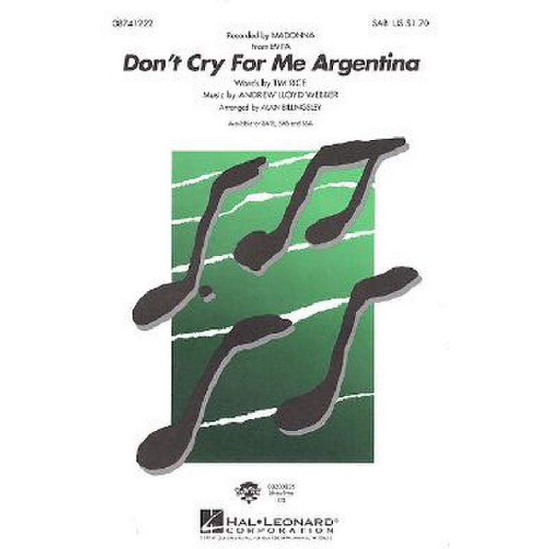 Titelbild für HL 8741222 - DON'T CRY FOR ME ARGENTINA (AUS