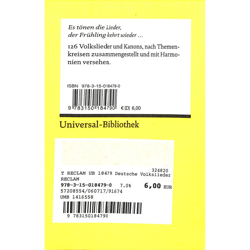 Notenbild für ISBN 3-15-018479-0 - DEUTSCHE VOLKSLIEDER