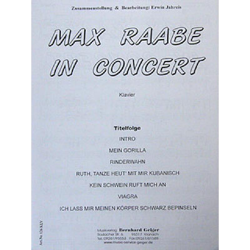 Titelbild für GEIGER 126-CBO - MAX RAABE IN CONCERT