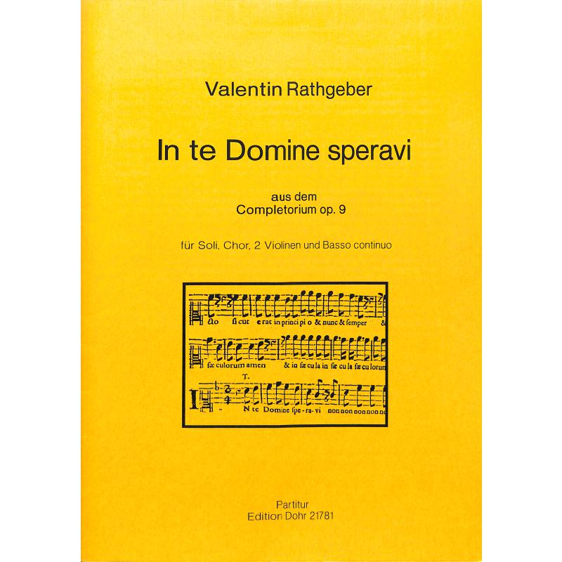 Titelbild für DOHR 21781 - IN TE DOMINE SPERAVI (COMPLETORIUM OP 9)