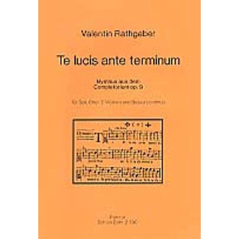 Titelbild für DOHR 21790 - TE LUCIS ANTE TERMINUM