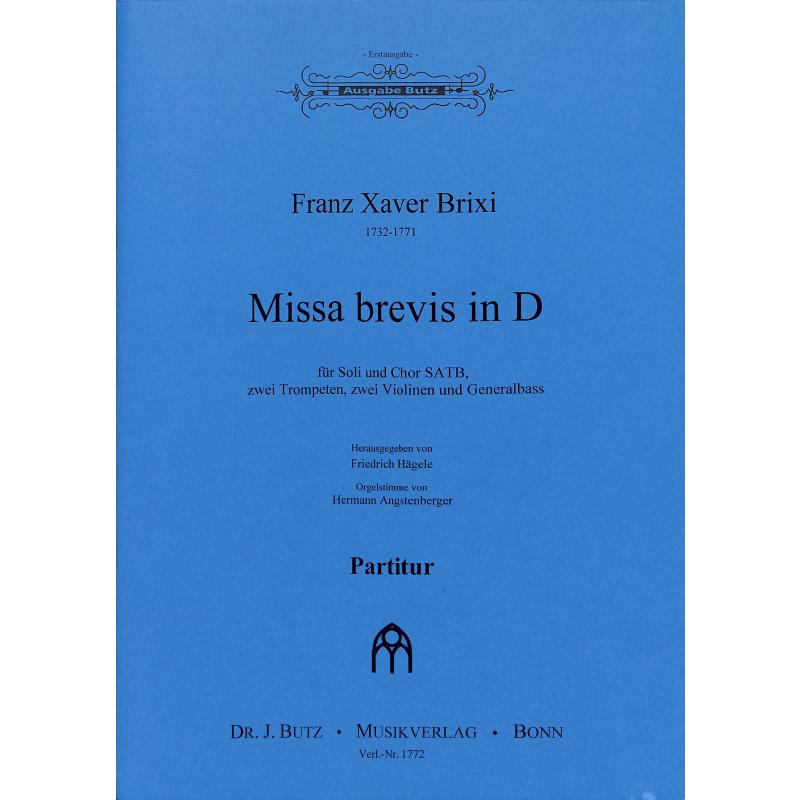 Titelbild für BUTZ 1772 - MISSA BREVIS D-DUR