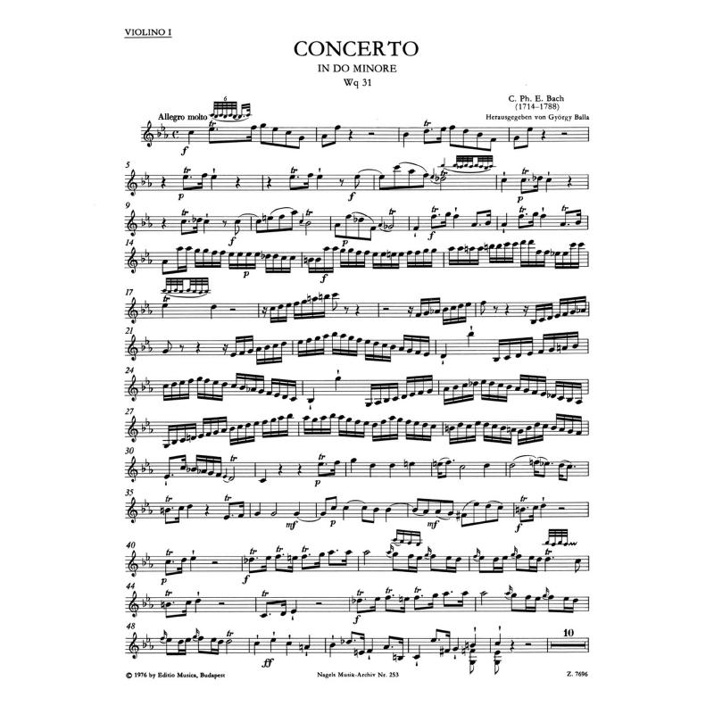 Titelbild für BANMA 253-74 - Concerto c-moll WQ 31