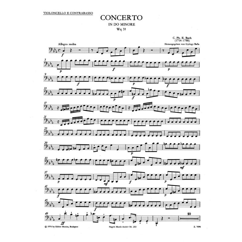 Titelbild für BANMA 253-82 - Concerto c-moll WQ 31