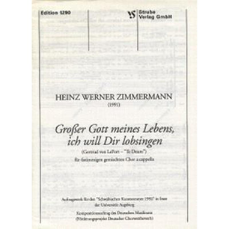 Titelbild für VS 1290 - GROSSER GOTT MEINES LEBENS ICH WILL DIR LOBSINGEN
