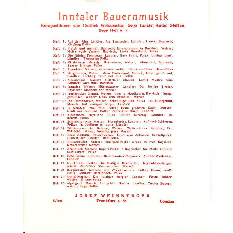 Notenbild für WEINB 443-10 - INNTALER BAUERNMUSIK 21