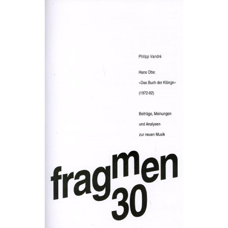 Titelbild für ISBN 3-89727-074-9 - DAS BUCH DER KLAENGE VON HANS OTTE