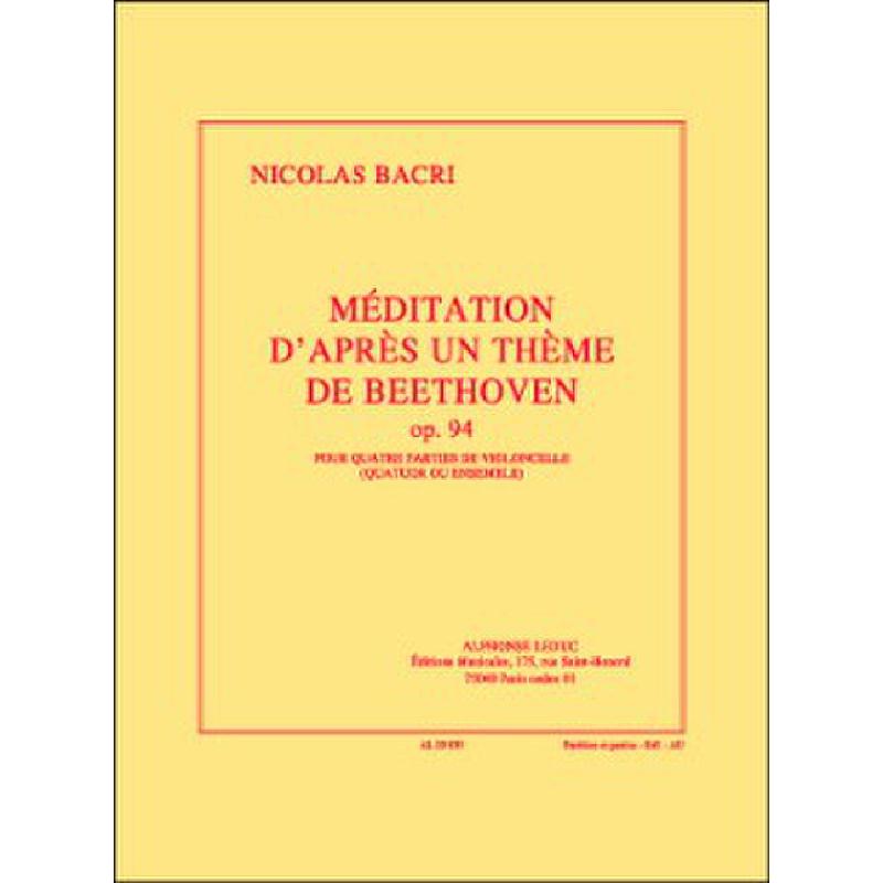 Titelbild für AL 29839 - MEDITATION D'APRES UN THEME DE BEETHOVEN OP 94