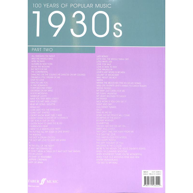 Notenbild für ISBN 0-571-53344-2 - 100 YEARS OF POPULAR MUSIC - 30'S VOL 2