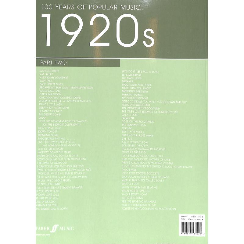 Notenbild für ISBN 0-571-53342-6 - 100 YEARS OF POPULAR MUSIC - 20'S VOL 2