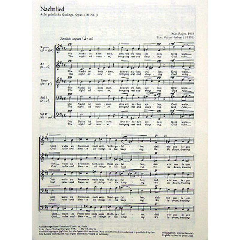 Titelbild für CARUS 50408-30 - NACHTLIED OP 138/3