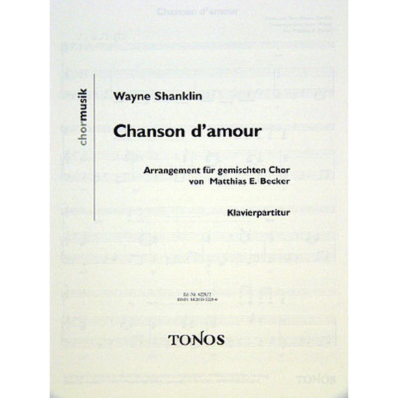 Titelbild für TONOS 6228-2 - CHANSON D'AMOUR