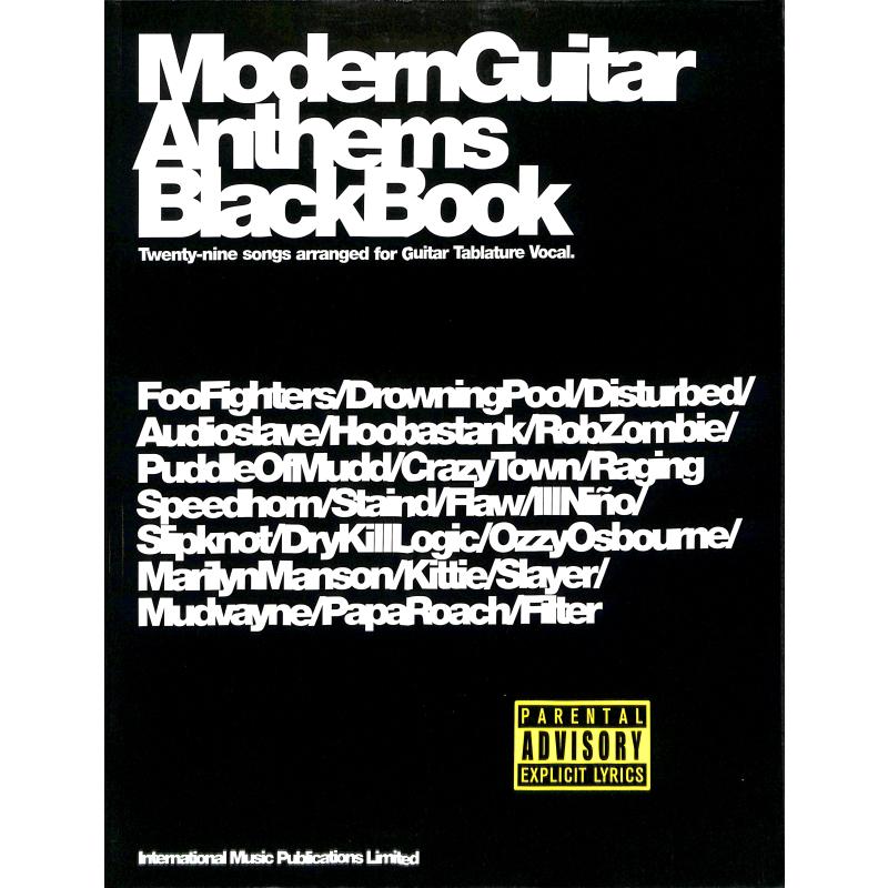Titelbild für IM 9798A - MODERN GUITAR ANTHEMS BLACK BOOK