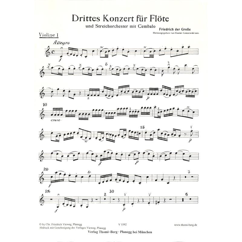 Titelbild für V 1592-03 - KONZERT 3 C-DUR - FL STR BC