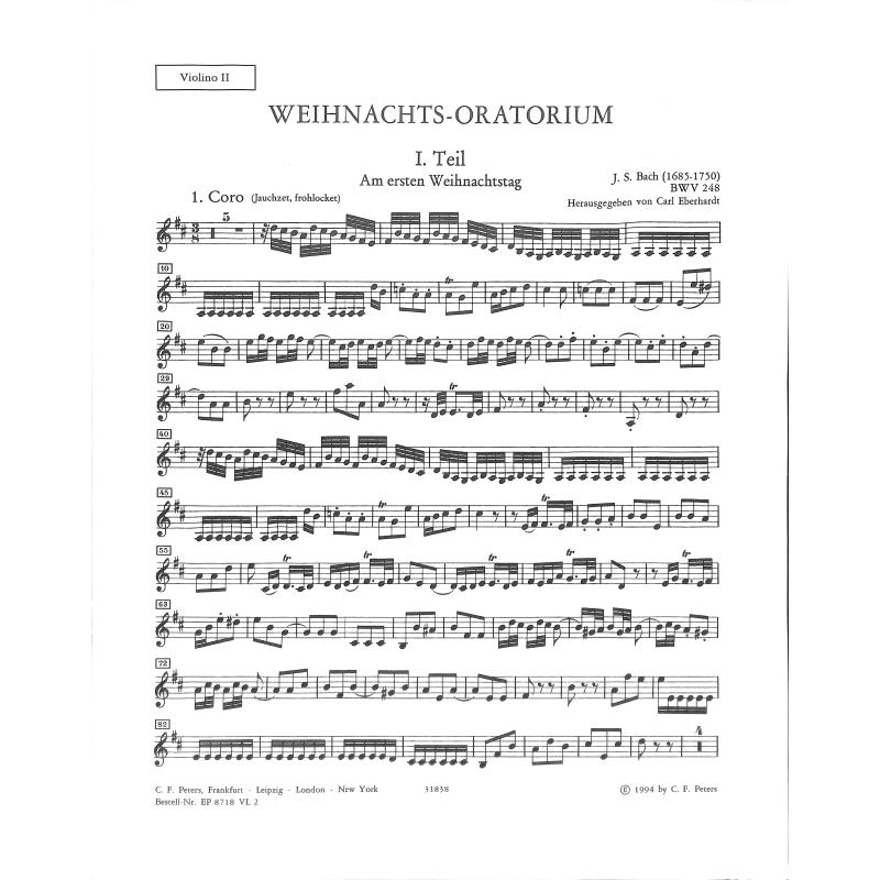 Titelbild für EP 8718-VL2 - WEIHNACHTSORATORIUM BWV 248