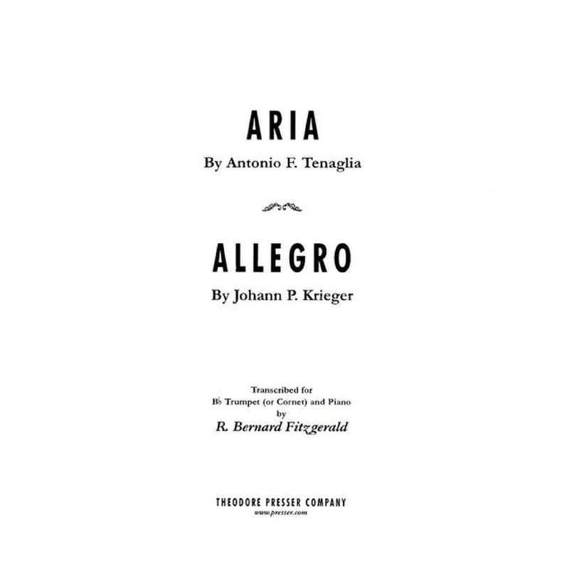 Titelbild für PRESSER 114-40029 - ARIA + ALLEGRO