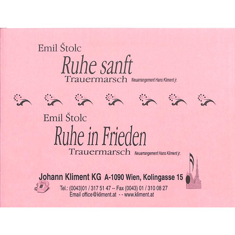 Titelbild für KLIMENT 964A - RUHE IN FRIEDEN + RUHE SANFT (TRAUERMARSCH)