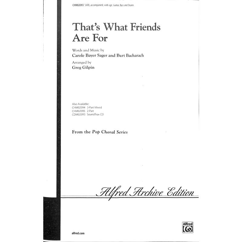 Titelbild für CHM 02093 - THAT'S WHAT FRIENDS ARE FOR