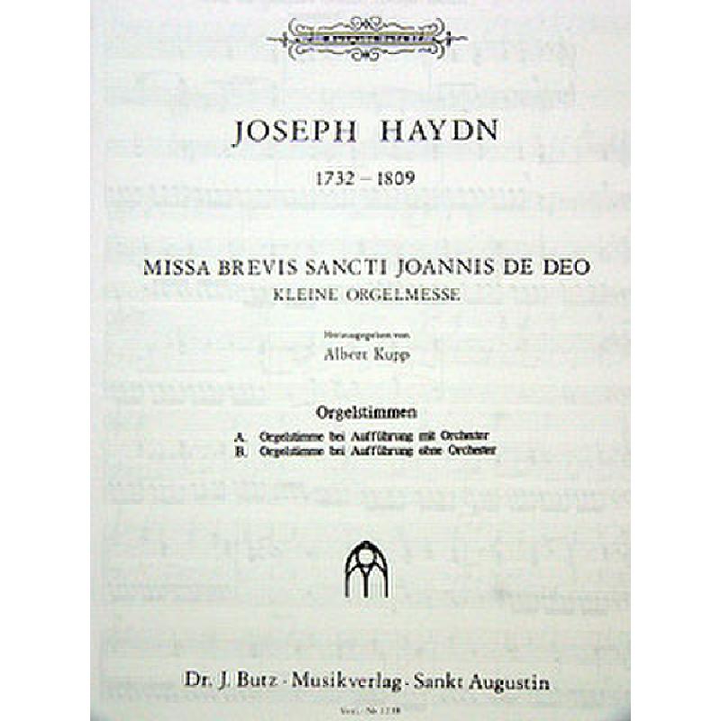 Titelbild für BUTZ 1238-ORG - MISSA BREVIS B-DUR SANCTI JOANN