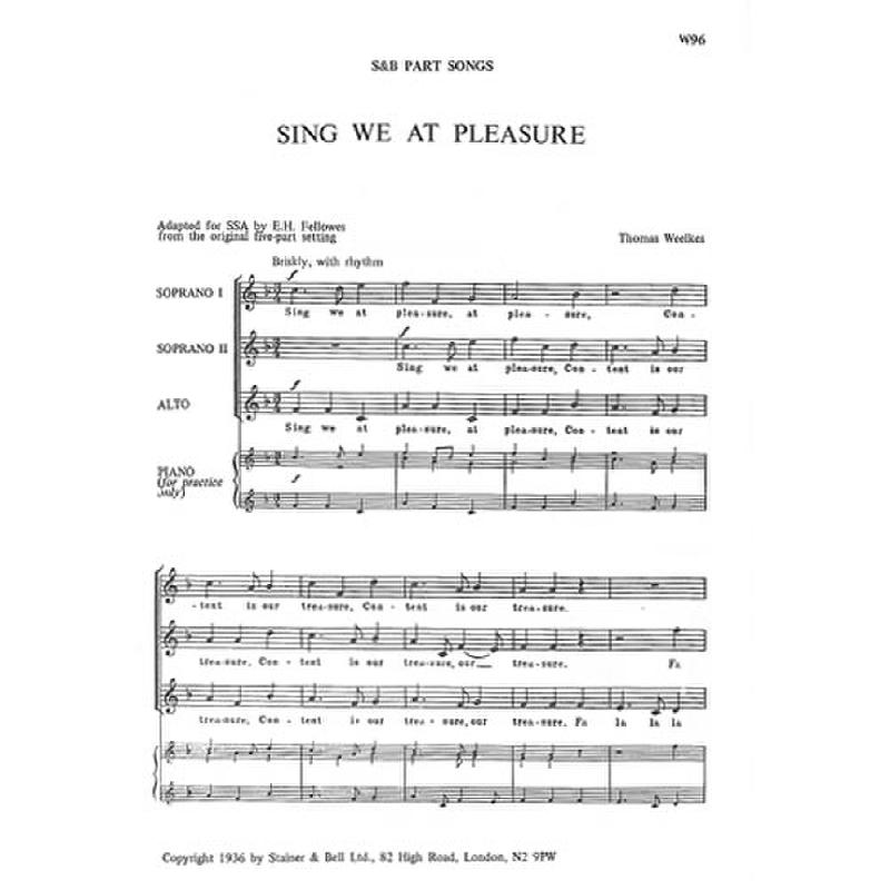 Titelbild für STAINER -W96 - SING WE AT PLEASURE