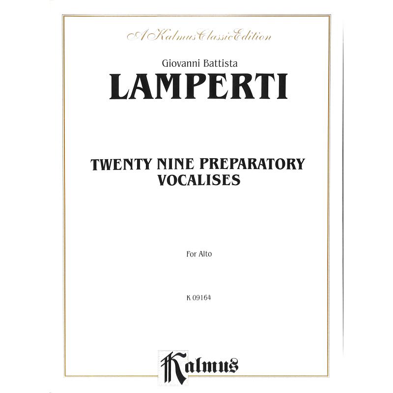 Titelbild für KALMUS 09164 - 29 PREPARATORY VOCALISES