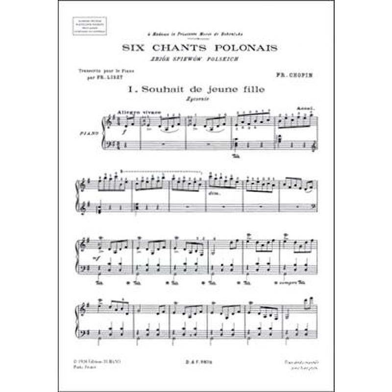 Titelbild für DUR 9873 - 6 CHANTS POLONAIS OP 74
