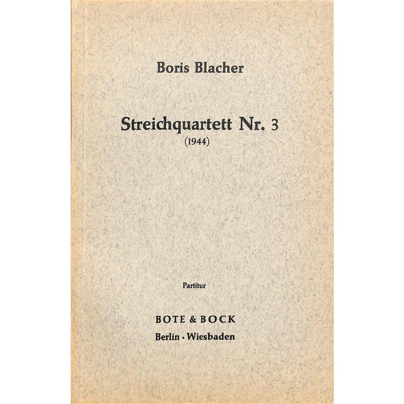 Titelbild für BOTE 0122 - QUARTETT NR 3 (1944)