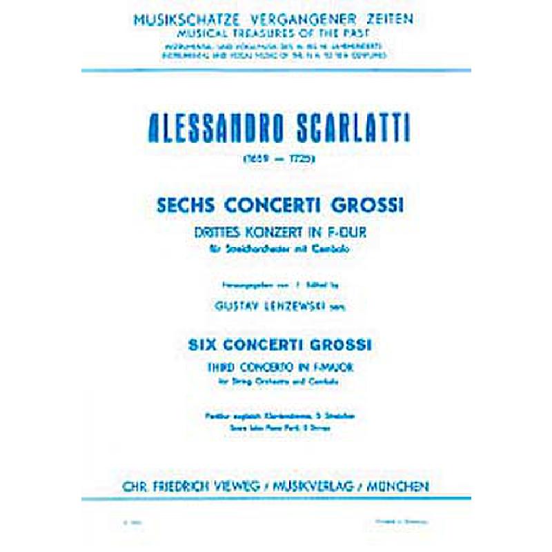 Titelbild für V 1706 - CONCERTO GROSSO 3 F-DUR (6 CONCERTI GROSSI 3)