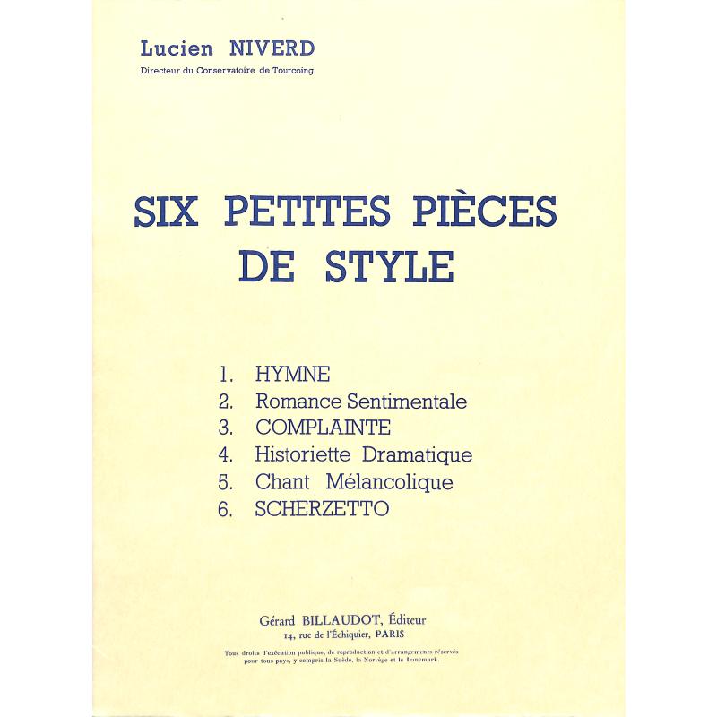 Titelbild für BILL -AF0035A - 6 PETITES PIECES DE STYLE