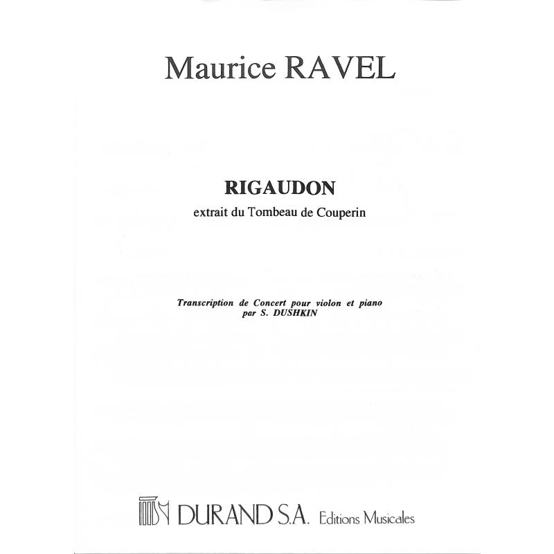 Titelbild für DUR 11409 - RIGAUDON (EXTRAIT DU TOMBEAU DE COUPERIN)