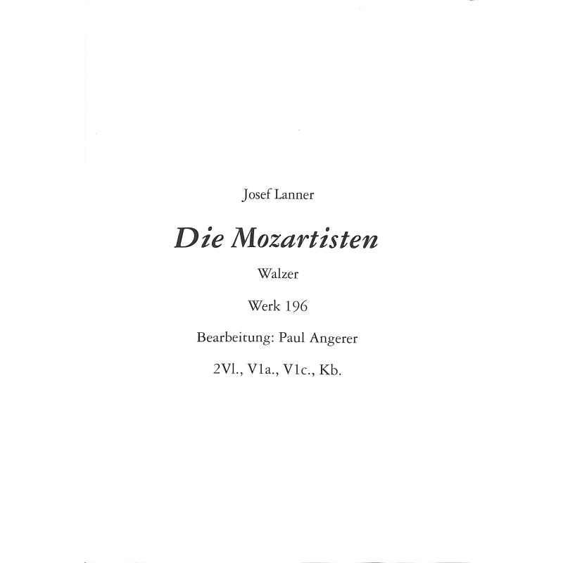 Titelbild für KRENN 1542 - DIE MOZARTISTEN WERK 196