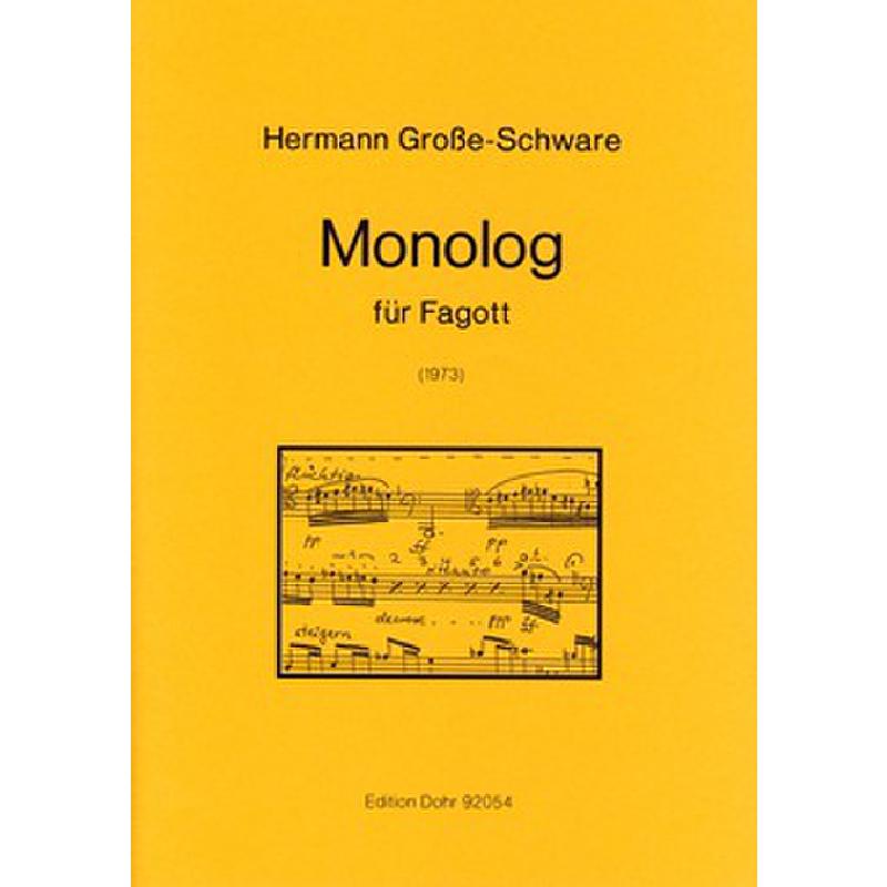 Titelbild für DOHR 92054 - MONOLOG (1973)