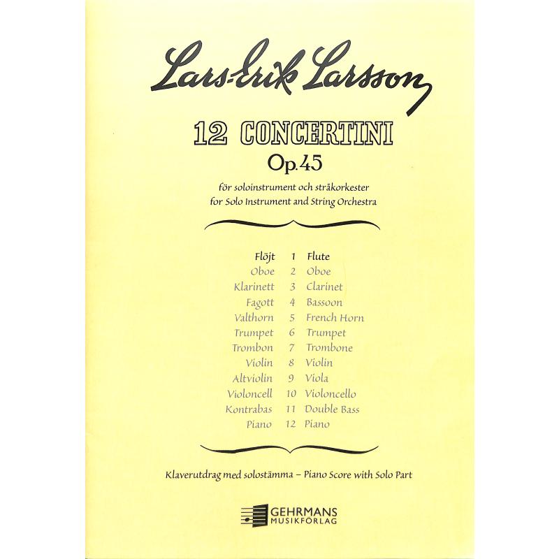 Titelbild für GEHRMAN 5133U - CONCERTINO 1 OP 45 - FL STR