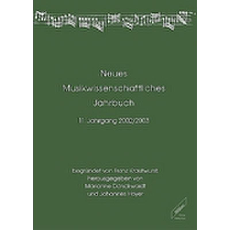 Titelbild für ISBN 3-89639-378-2 - NEUES MUSIKWISSENSCHAFTLICHES JAHRBUCH