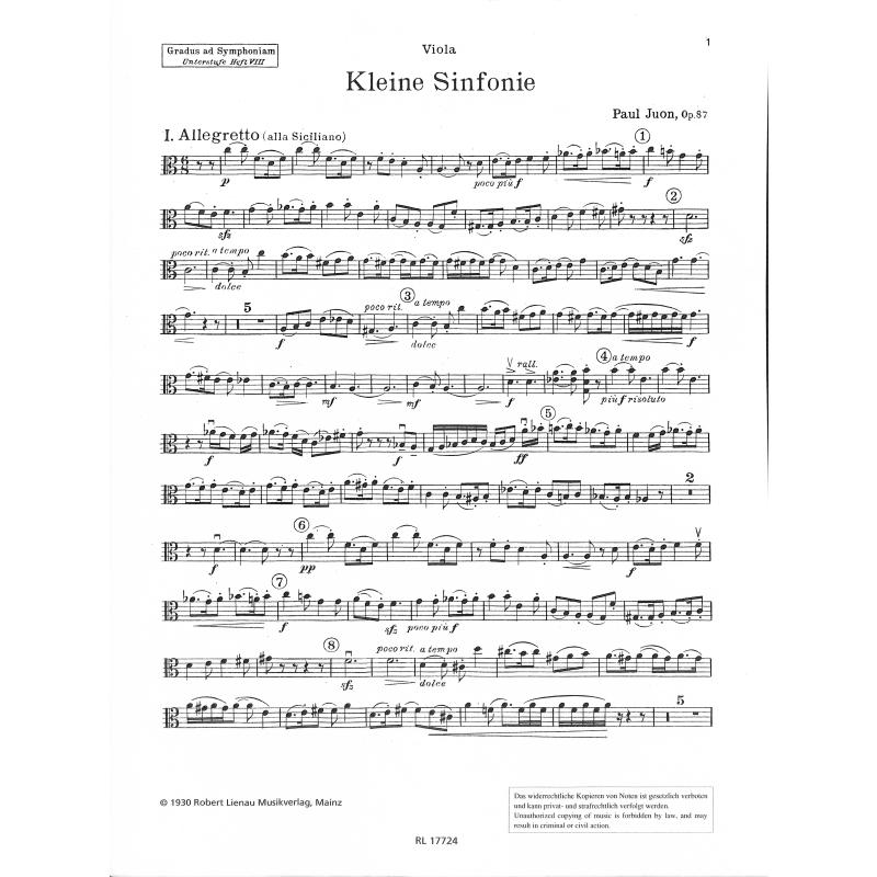 Titelbild für RL 17724 - KLEINE SINFONIE OP 87