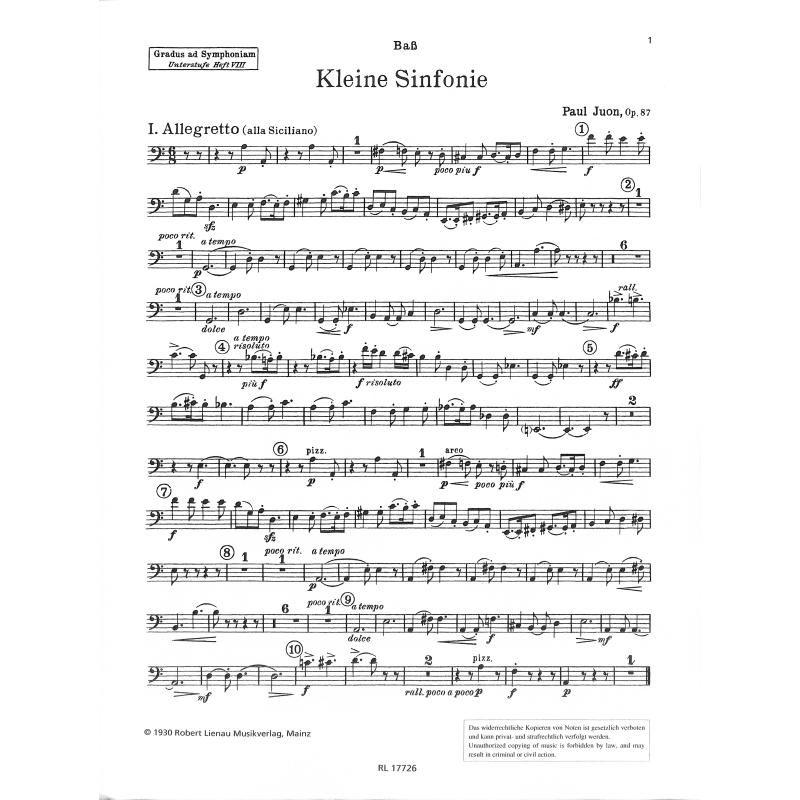 Titelbild für RL 17726 - KLEINE SINFONIE OP 87