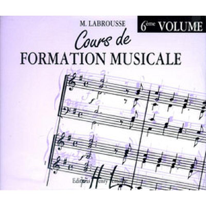 Titelbild für LEMOINE 26643-CD - COURS DE FORMATION MUSICALE 6