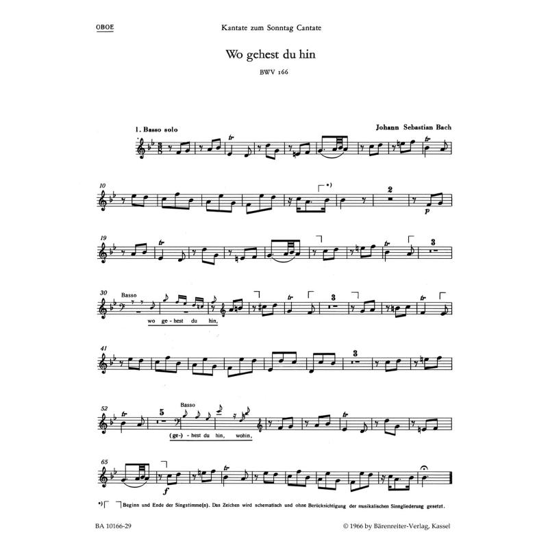Titelbild für BA 10166-29 - Kantate 166 Wo gehest du hin BWV 166