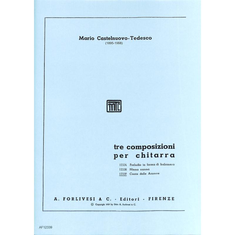 Titelbild für FORLIVESI 12339 - CANTO DELLE AZZORRE