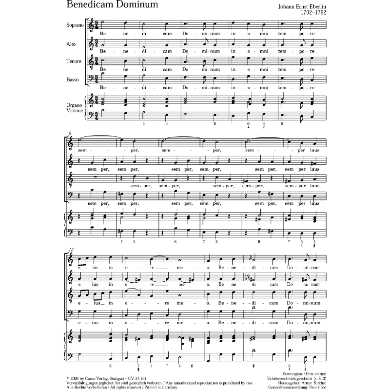 Notenbild für CARUS 27107-00 - 4 EUCHARISTISCHE MOTETTEN