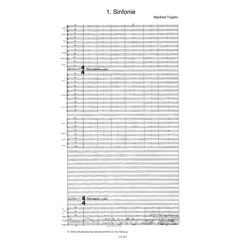 Notenbild für SIK 873 - SINFONIE 1
