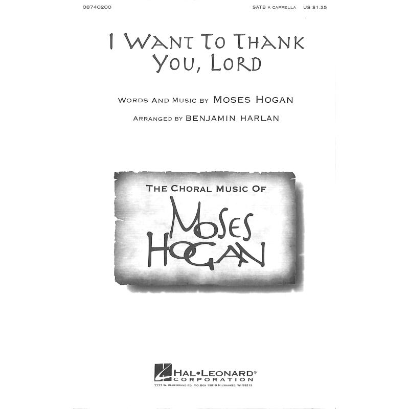 Titelbild für HL 8740200 - I WANT TO THANK YOU LORD