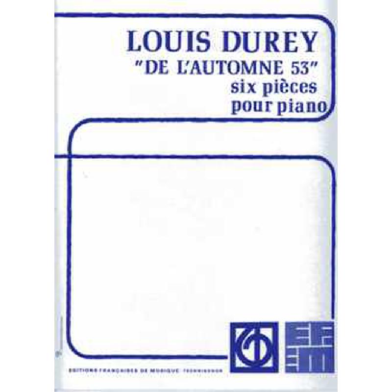 Titelbild für BILL -EFM1720 - DE L'AUTOMNE 53 - 6 PIECES OP 75